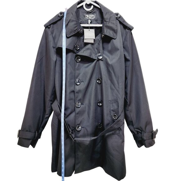 BGSD Women&#39;s Gabby Black Mid Length Trench Coat Size  XXL New - Picture 3 of 15